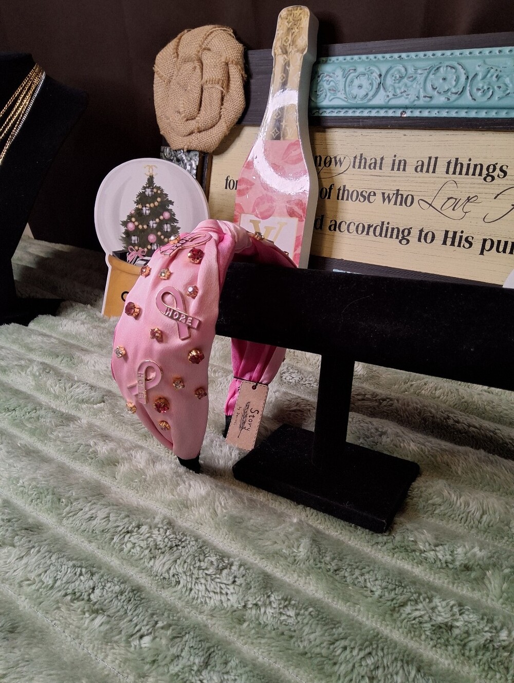 BREAST CANCER AWARENESS PINK GLAM HEADBAND